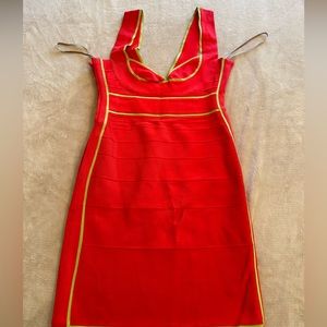 Herve Leger Neon Bandage Dress